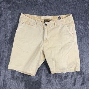 Paperbacks Mens Chino Shorts Tan Khaki Cotton Stretch Size 34 Casual Summer